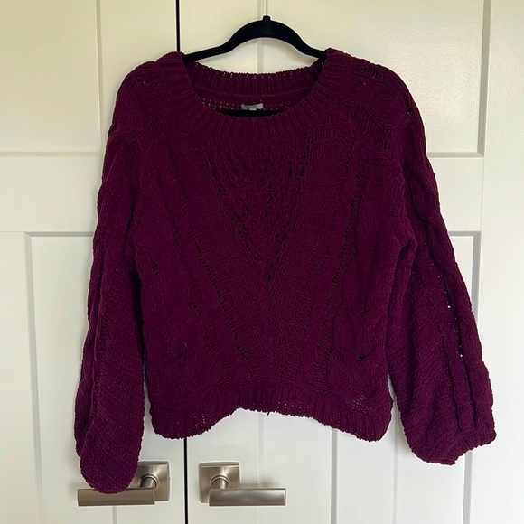 Charlotte Russe Sweaters - 3/$24 Wide Sleeve Crochet Pointelle Sweater